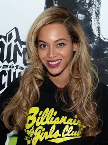20" Beyonce Schnieke Gewellten Spitzen Perücken