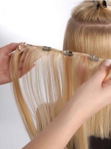 Hochwertige Glatten Blonden Clip in Haar Extensions