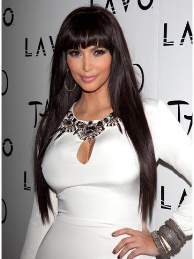 Haarschnitt Langen Braunen Kim Kardashian