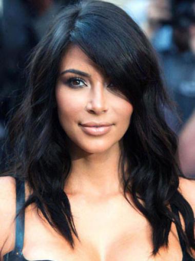 Schnieke LängerenGewellten Kim Kardashian's Echthaarperücken