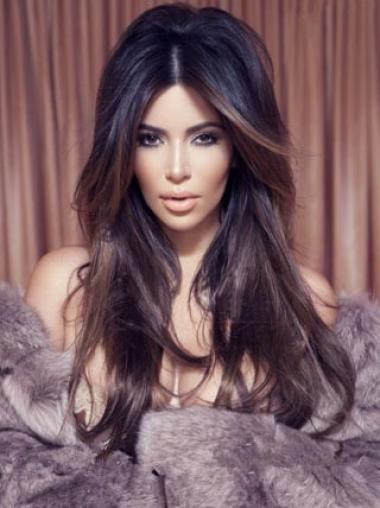 Neue Längeren Kim Kardashian Indisches Haar Spitzen Perücken 