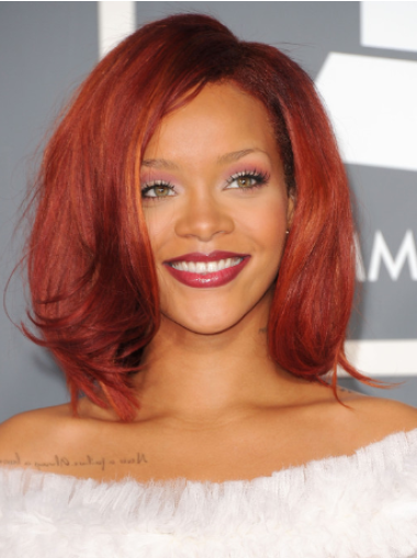 Rihanna Charming Mittlere Körper-Gewellten Spitzen Echthaarperücken 12" 