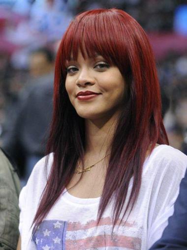 Rote Glatten Stile Rihanna