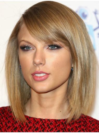 Taylor Swifts Halblange Glatte Blonde Zierliche Perücken